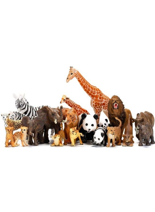 Generic - Safari Animals Figures Toys 20 Piece, Realistic Plastic Animals Figurines, African Zoo Wild Jungle Animals Playset With Elephant, Giraffe, Lion, Tiger For Kids Party Supplies Cake Topper - Image 1