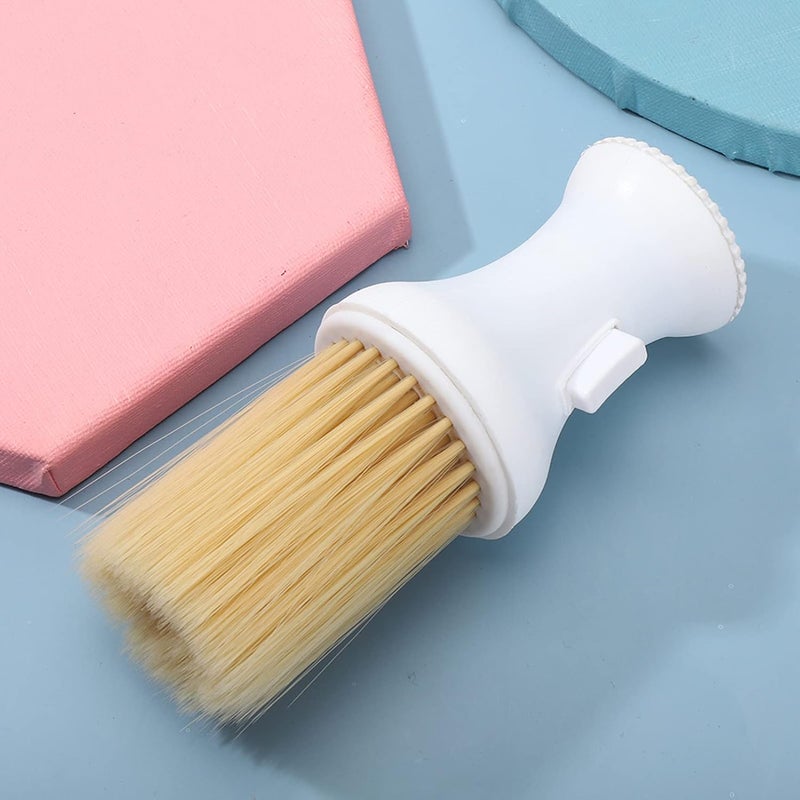 DOACT Habrubarbhabruwoodhabruhabrushnedusthaibruneharemovbruhasweepibruhadubrulibrush Hairdressing Brush,Neck Duster With Powder Dispenser, Neck Duster Soft Hair Neck Duster (White) - Image 2