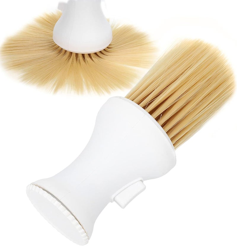 DOACT Habrubarbhabruwoodhabruhabrushnedusthaibruneharemovbruhasweepibruhadubrulibrush Hairdressing Brush,Neck Duster With Powder Dispenser, Neck Duster Soft Hair Neck Duster (White) - Image 3