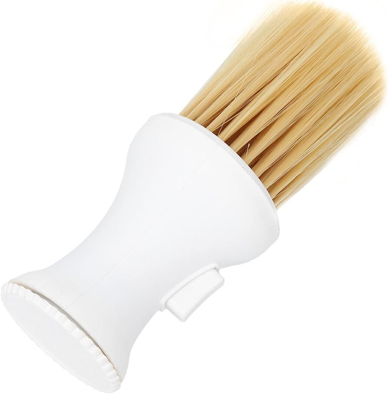 DOACT Habrubarbhabruwoodhabruhabrushnedusthaibruneharemovbruhasweepibruhadubrulibrush Hairdressing Brush,Neck Duster With Powder Dispenser, Neck Duster Soft Hair Neck Duster (White) - Image 1