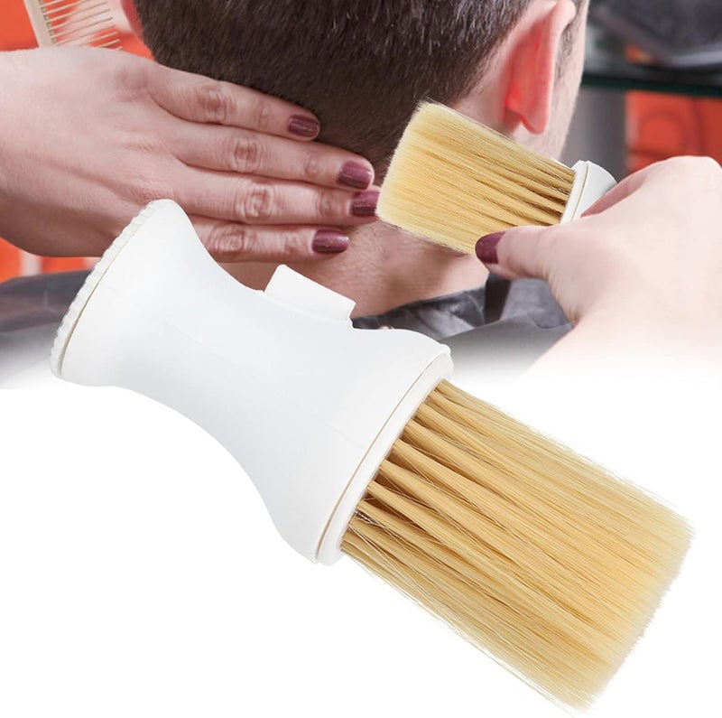 DOACT Habrubarbhabruwoodhabruhabrushnedusthaibruneharemovbruhasweepibruhadubrulibrush Hairdressing Brush,Neck Duster With Powder Dispenser, Neck Duster Soft Hair Neck Duster (White) - Image 4