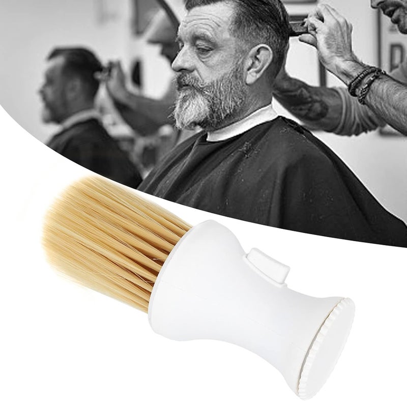 DOACT Habrubarbhabruwoodhabruhabrushnedusthaibruneharemovbruhasweepibruhadubrulibrush Hairdressing Brush,Neck Duster With Powder Dispenser, Neck Duster Soft Hair Neck Duster (White) - Image 5