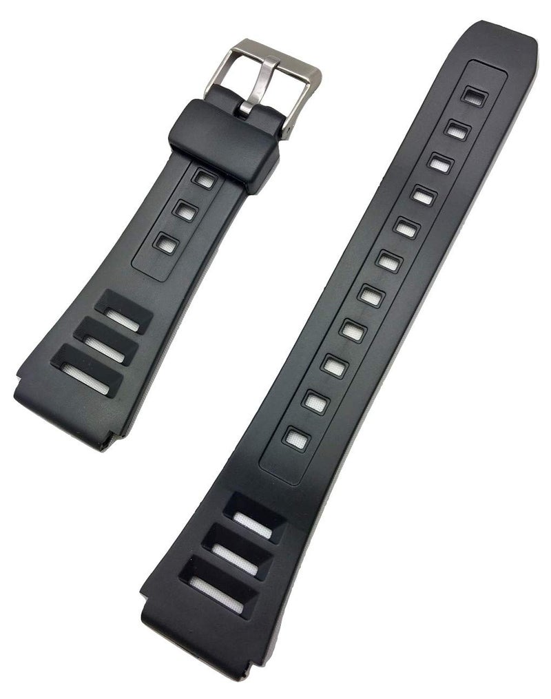 NewLife 19mm Black Rubber Perforated Design Watchband - Comfortable and Durable PVC Material Replacement Wrist Watchstrap for Men and Women - Image 1