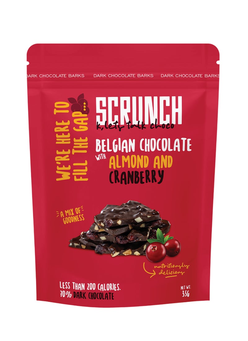 SCRUNCH Belgian Dark Chocolate Almond & Cranberry - Image 1