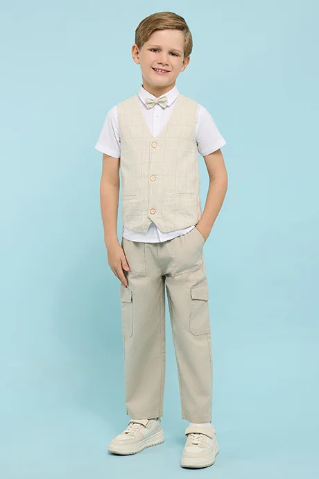 أر أند بي Solid Cargo Pants with Button Closure
