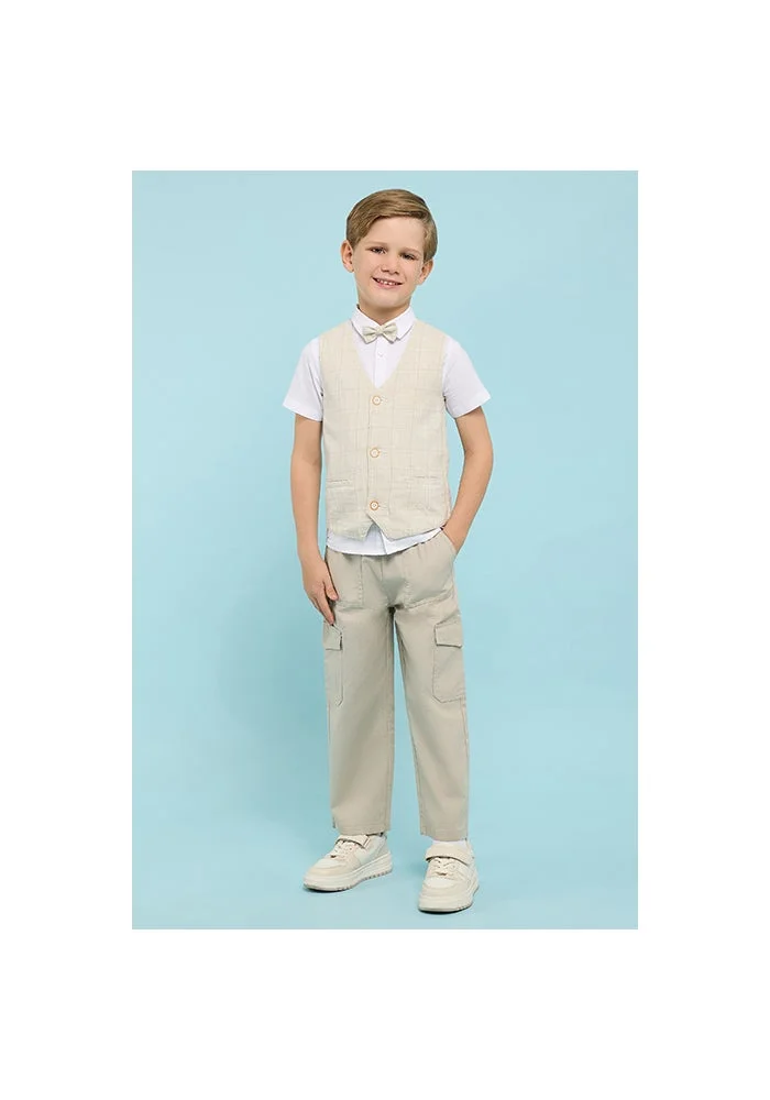 أر أند بي Solid Cargo Pants with Button Closure