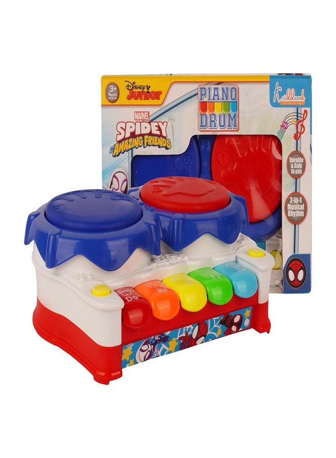 Kriiddaank Spiderman Theme Drum and Piano - Interactive Music Toy Superhero Kit | Fun & Educational Toy for Kids | Safe, Engaging & Interactive Play - Image 4