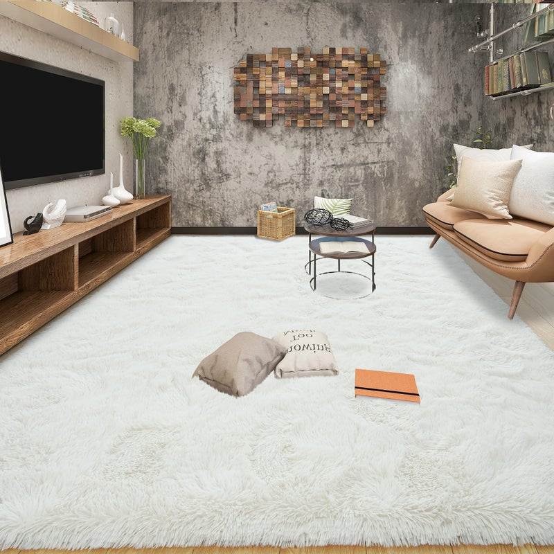 Tepook Super Soft Fluffy Rug for Bedroom Modern Shaggy Rug Fuzzy Kids Rug for Living Room Plush Indoor Nursery Home Decor Rug with NonSlip Bottom Cream White 6 X 9 Feet
