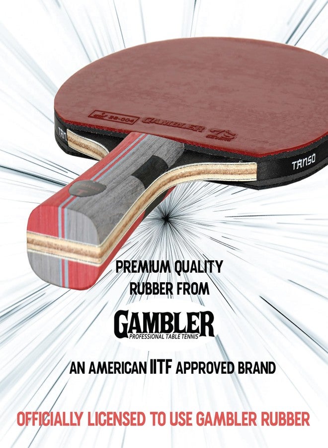 TANSO Griffin Table Tennis (TT) Carbon Racket (Premium ITTF Approved Gambler Rubber, Carbon ply, Ergonomic Grip Handle, Intermediate Players) - Image 3
