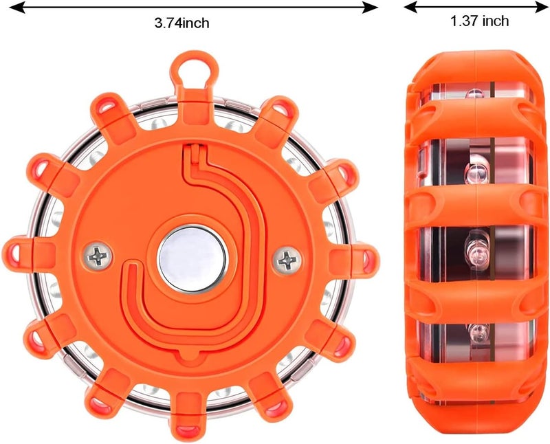 Kitgo 6 Pack LED Road Flares Flashlight Emergency Safety Warning Light Kit with Magnetic Base & Hook - Image 2