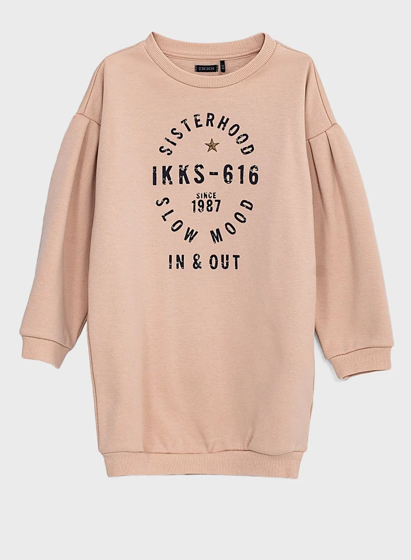 IKKS Kids Slogan Sweat Dress