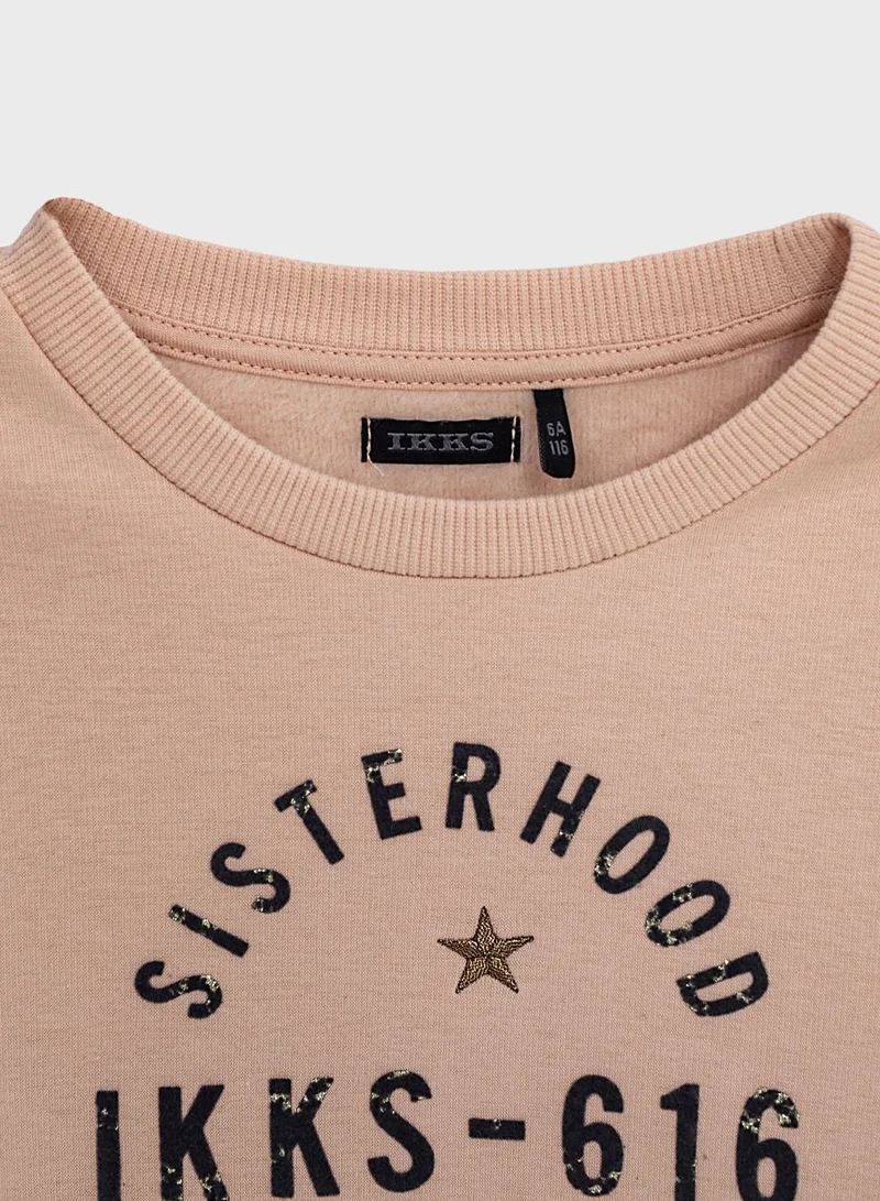 IKKS Kids Slogan Sweat Dress