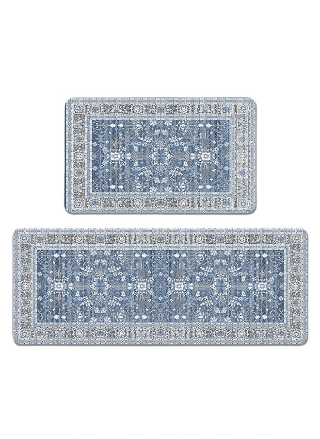 Generic 2 PCS Kitchen Floor Mats Rugs Set, Cushion Floor Carpet, Waterproof, Oil Resistant and Anti-Fatigue PU Standing Mat for Kitchen, Floor, Office, Sink, Laundry 45*75CM+45*120CM  - Image 1