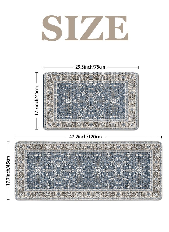 Generic 2 PCS Kitchen Floor Mats Rugs Set, Cushion Floor Carpet, Waterproof, Oil Resistant and Anti-Fatigue PU Standing Mat for Kitchen, Floor, Office, Sink, Laundry 45*75CM+45*120CM  - Image 5