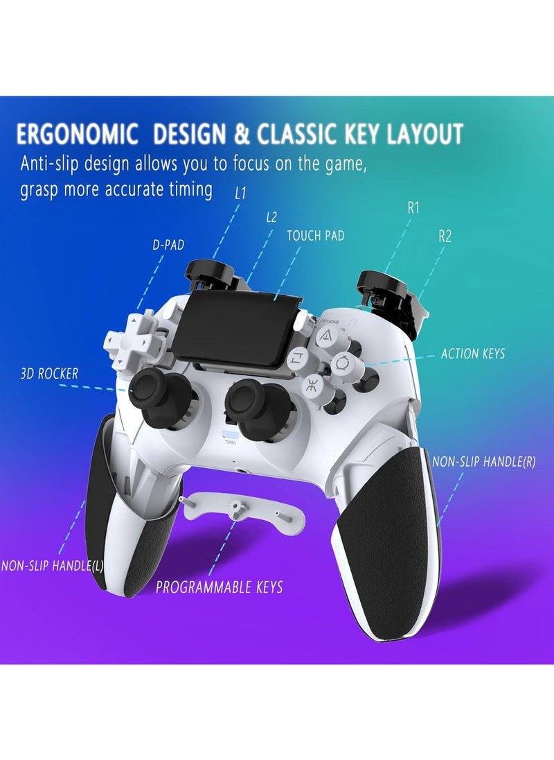 Generic - Wireless Pro Controller Compatible with PS4 /PS4 Pro/PS4 Slim Console, Gaming Remote with Built-in 800mAh Rechargeable Battery/Precise Joystick/Audio/Turbo/Advanced Buttons Programming (Black) - Image 1
