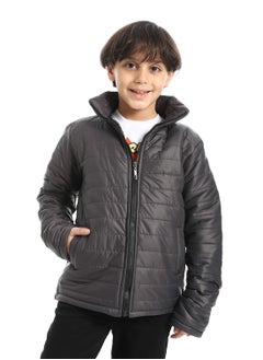 Andora Padded Zipped Boys Jacket_Dark Grey  - Image 1
