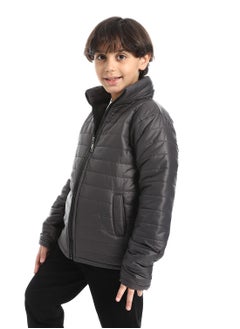 Andora Padded Zipped Boys Jacket_Dark Grey  - Image 2