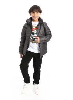Andora Padded Zipped Boys Jacket_Dark Grey  - Image 5