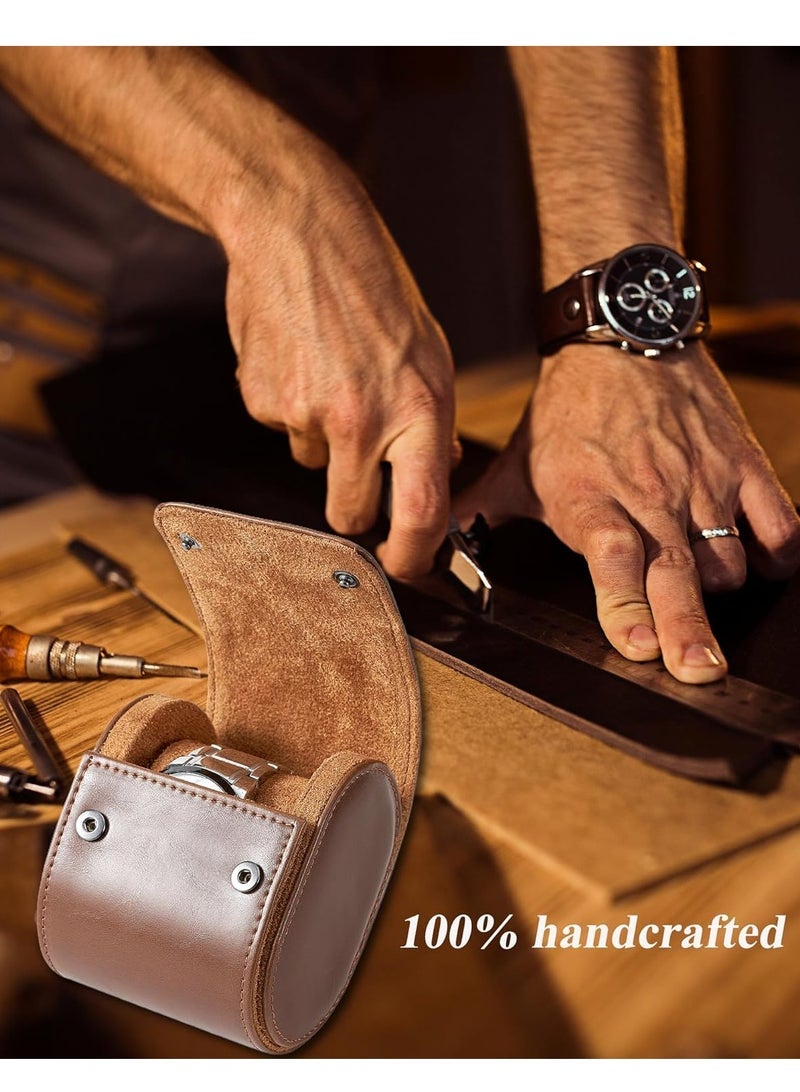 Captaintech Watch Travel Case, Leather Watch Roll with Removable Velvet Pillow, Portable Watch Organizer for Men and Women (1 Slot) - Image 5