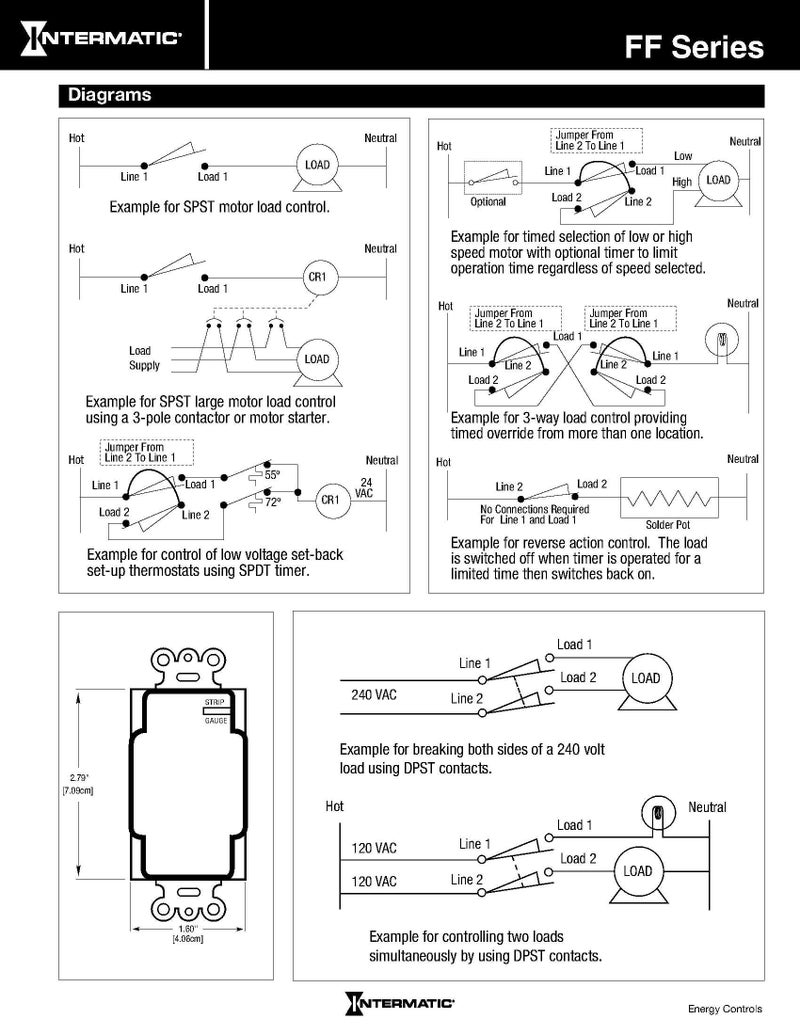 Intermatic Intermatic FF430M 2 Pole Spring Loaded Commercial Wall Timer with Auto Shut, Brushed Metal Finish  - Image 4