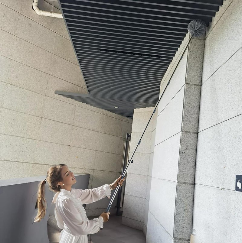 Tonmp 3-14 ft Cobweb Duster with Extension Pole // 20 Foot High Reach Spider Web Cleaner Cobweb Brush for Outdoor & Indoor Web Cleaning - Image 5