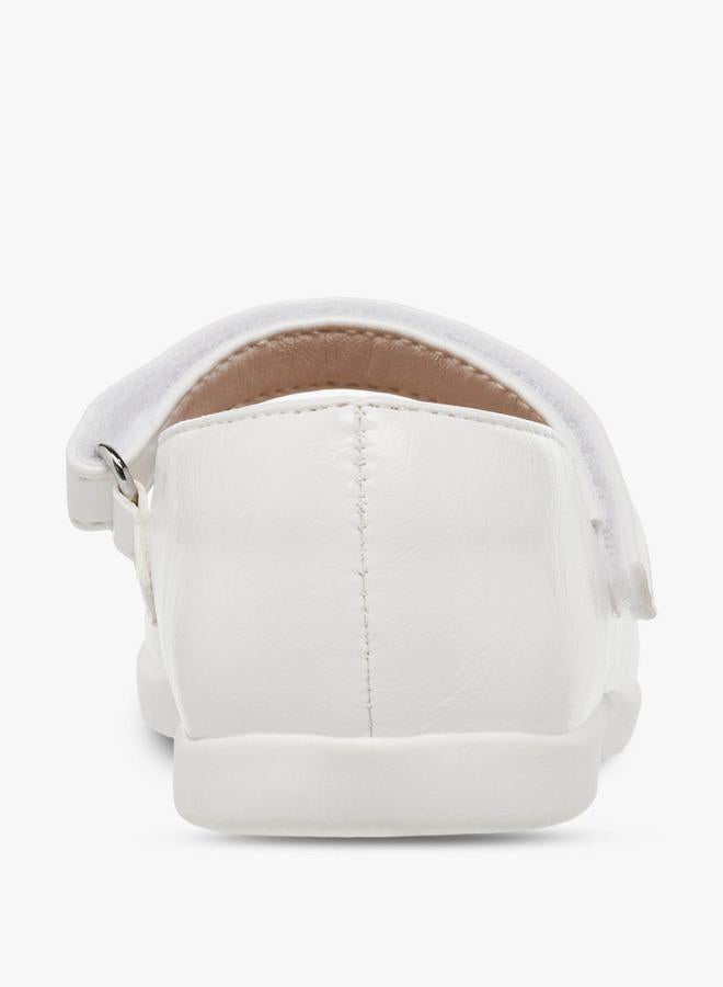 Barefeet Girls Floral Applique Hook and Loop Mary Jane Shoes - Image 5