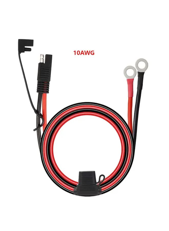 كابل تمديد بطارية SAE ثقيل 10AWG 15 أمبير بطول 8 قدم باللون الأحمر - Image 1