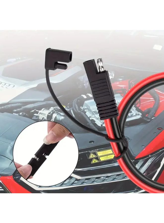 كابل تمديد بطارية SAE ثقيل 10AWG 15 أمبير بطول 8 قدم باللون الأحمر - Image 4