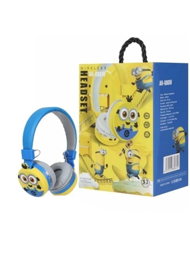 Wireless Minions-themed kids' headphones with powerful stereo sound, long battery life, AH-806W, built-in microphone, and full volume control. - Image 5