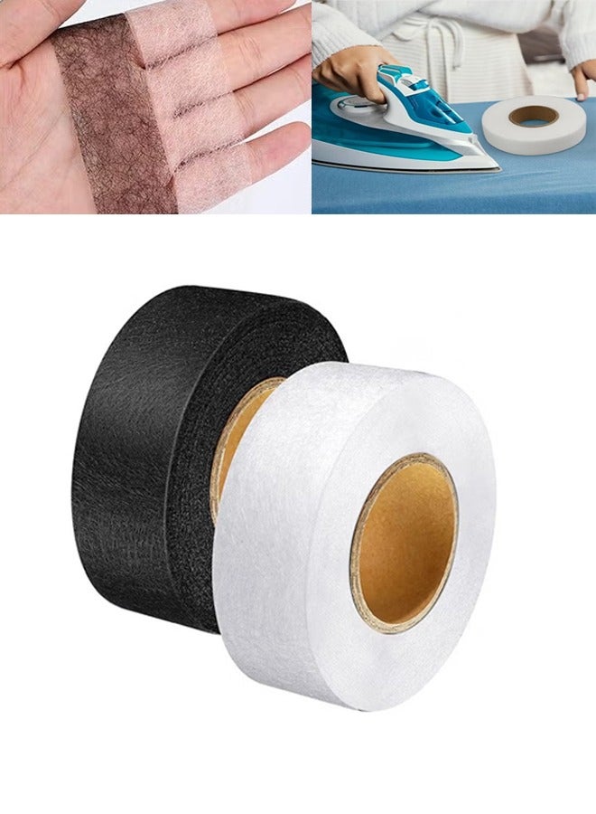 2 Rolls Iron-On Fabric Tape Heavy Duty Fusible Adhesive Hemming Strip To Repair Curtains, Clothes, Pants, Pillow Case, Uniform, No Sewing  - Image 1