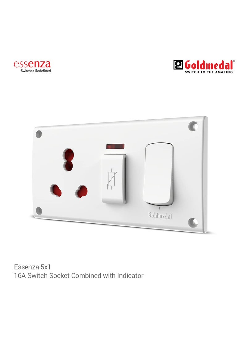 GOLD MEDAL - Goldmedal Essenza 5x1 16A Switch Socket Combined with Indicator - Image 1