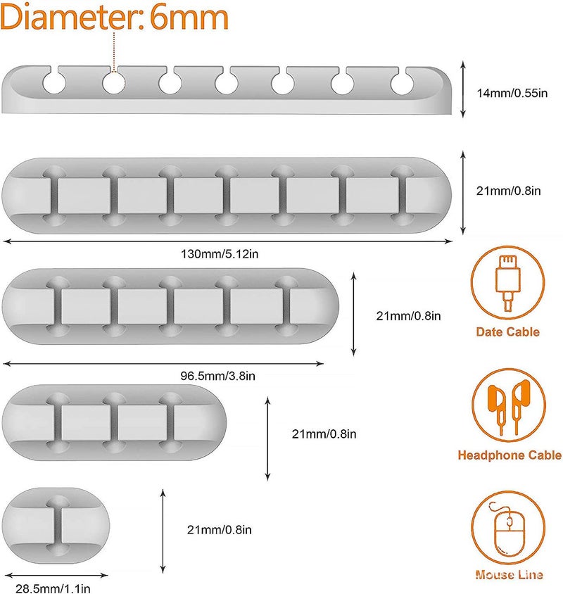New Desktop Charging Data Cable Holder Multi-Port Creative Storage Wire Silicone Cable Organizer Hub - Image 5