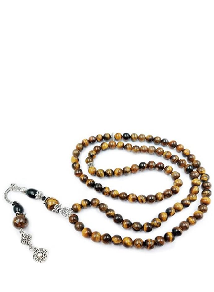 REBUY REBUY Islamic Prayer 99 Beads Tasbih, Natural Stone Misbaha Tasbeeh for Unisex Adults with Wooden Gift Box  - Image 2