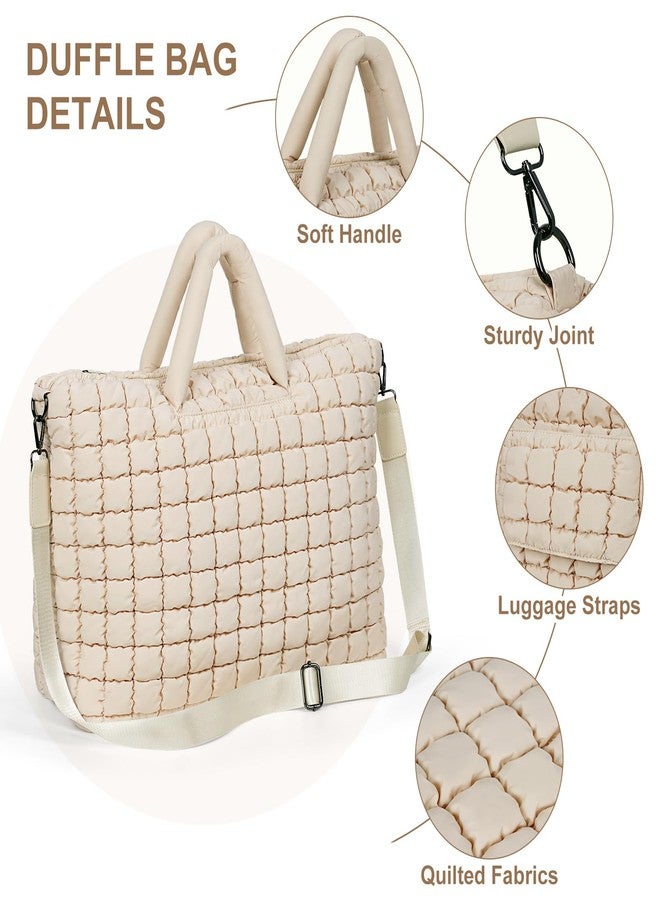 ANKICK Quilted Duffle Bag for Travel, Large Puffer Duffel Weekender Bags Soft Cute Gym Tote, Big Puffy Carry on Luggage Overnight for Women Men - Image 4