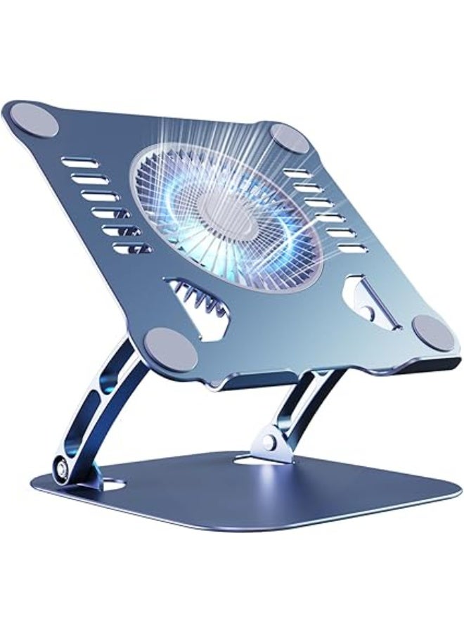 حامل لابتوب مع مروحة 3 سرعات – حامل قابل للتعديل والطي للابتوبات من 10 إلى 15 بوصة - Image 1