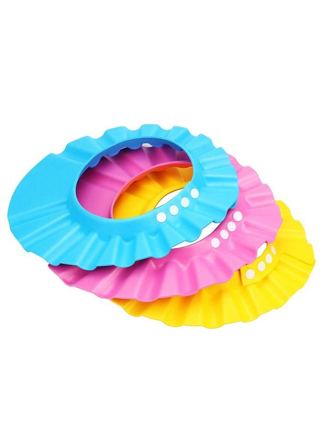 SUNTRADE Shampoo Shower Bathing Protection Bath Cap Adjustable Visor Hat For Toddler Baby Kids Childrenset Of 3 - Image 2