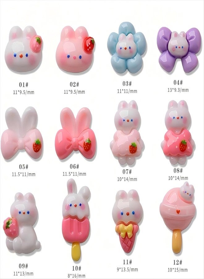 Dedyel 3D Kawaii Nail Art Charms Set 3D Cartoon Nail Accessories for DIY Nail Art 3D Cute Bunny Resin Making Ornament Nail Decoration Accessories - Image 5