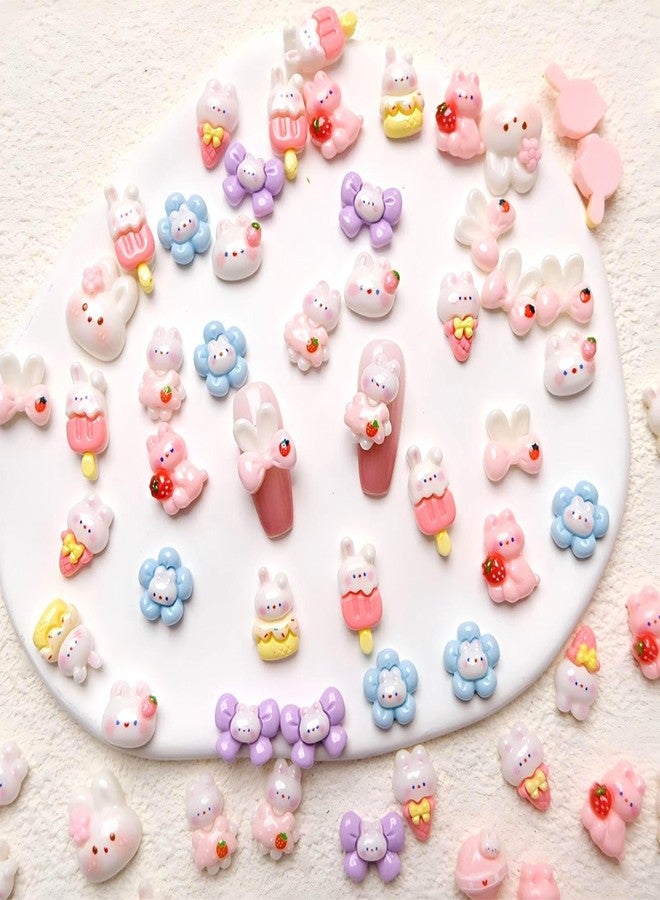 Dedyel 3D Kawaii Nail Art Charms Set 3D Cartoon Nail Accessories for DIY Nail Art 3D Cute Bunny Resin Making Ornament Nail Decoration Accessories - Image 1