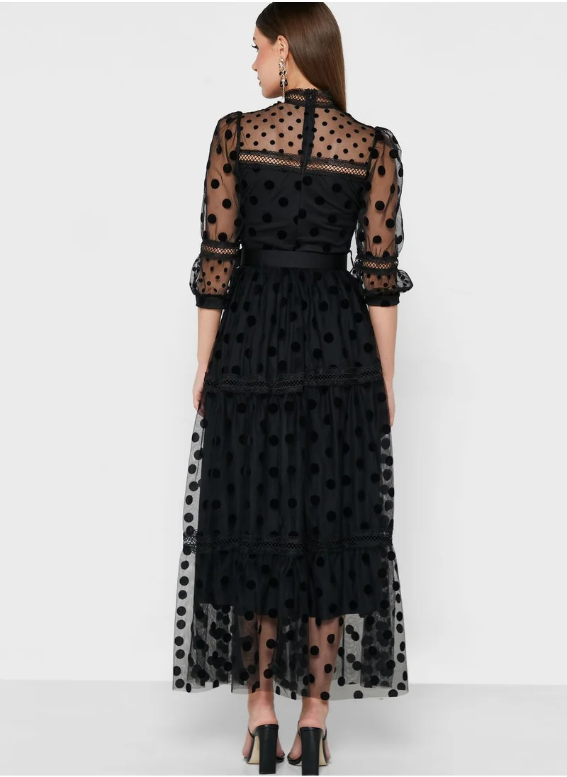 Khizana Dotted Tulle Dress