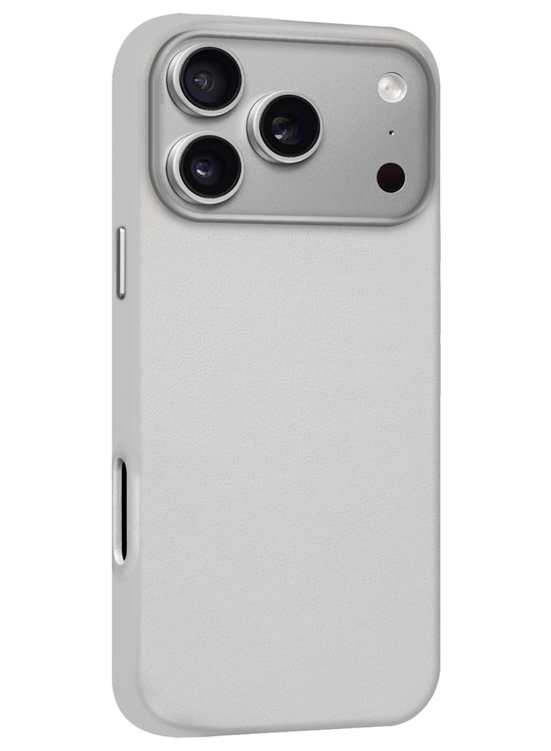 CATANES 2 Pieces Premium Leather Case for iPhone 17 Pro – Shockproof, Waterproof, Matte Finish, Anti-Slip, Slim Fit with Shockproof Screen Protector - Natural Titanium - Image 2