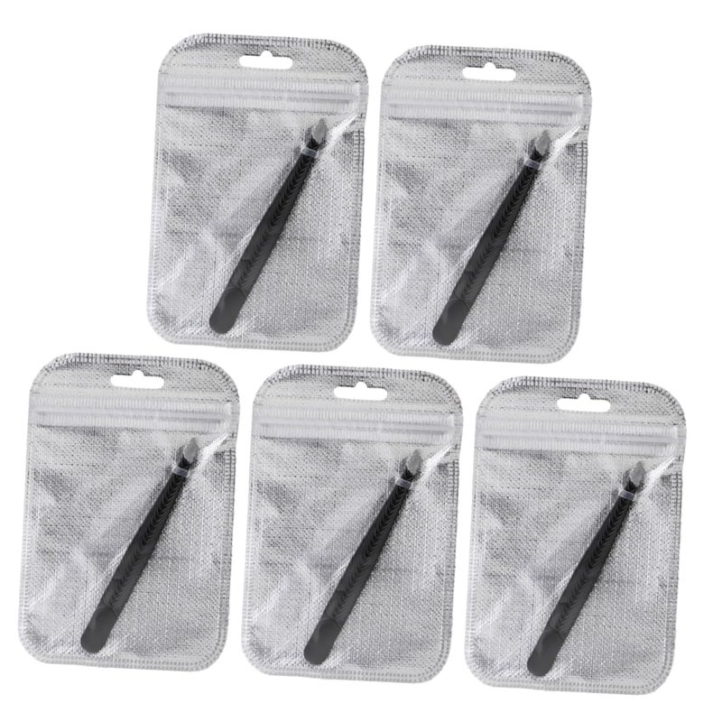 5 Pcs Stainless Steel Eyebrow Clips Set Ergonomic Tweezers For Precision Makeup Home And Travel - Image 2