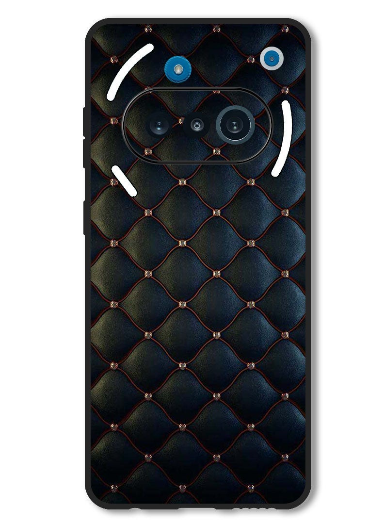Theodor Case Compatible with Nothing Phone 3a Protection Shockproof Bumper Cover Stappers On Black Cloth Pattern - Image 1