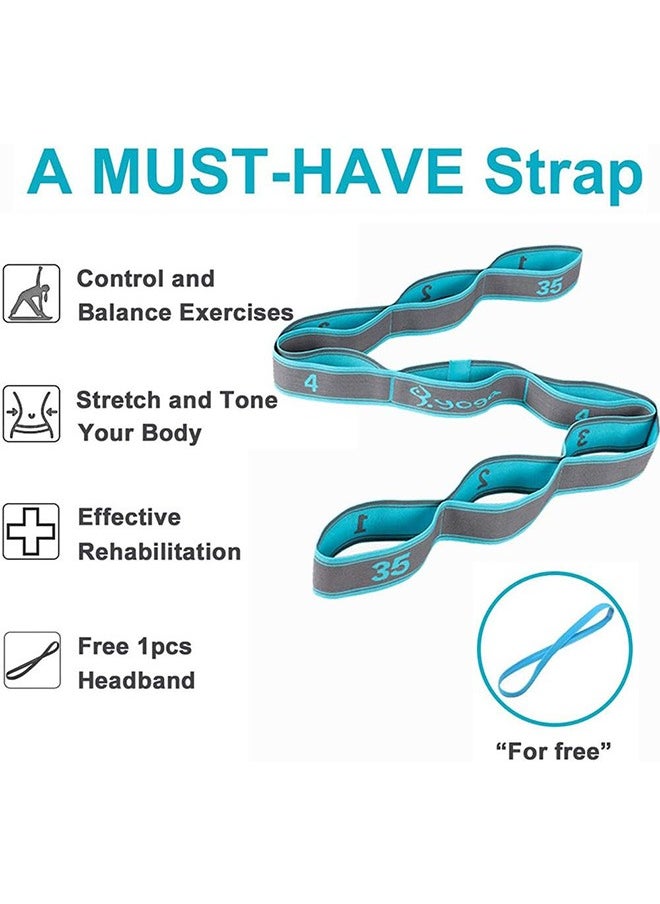 Garlo Stretch Band Strap, Elastic Exercise Stretching Band with 9 Loops for Yoga Physical Therapy Dance Workout Fitness, Stretch Assist - Light Resistance Band for Strength Flexibility Training  - Image 3
