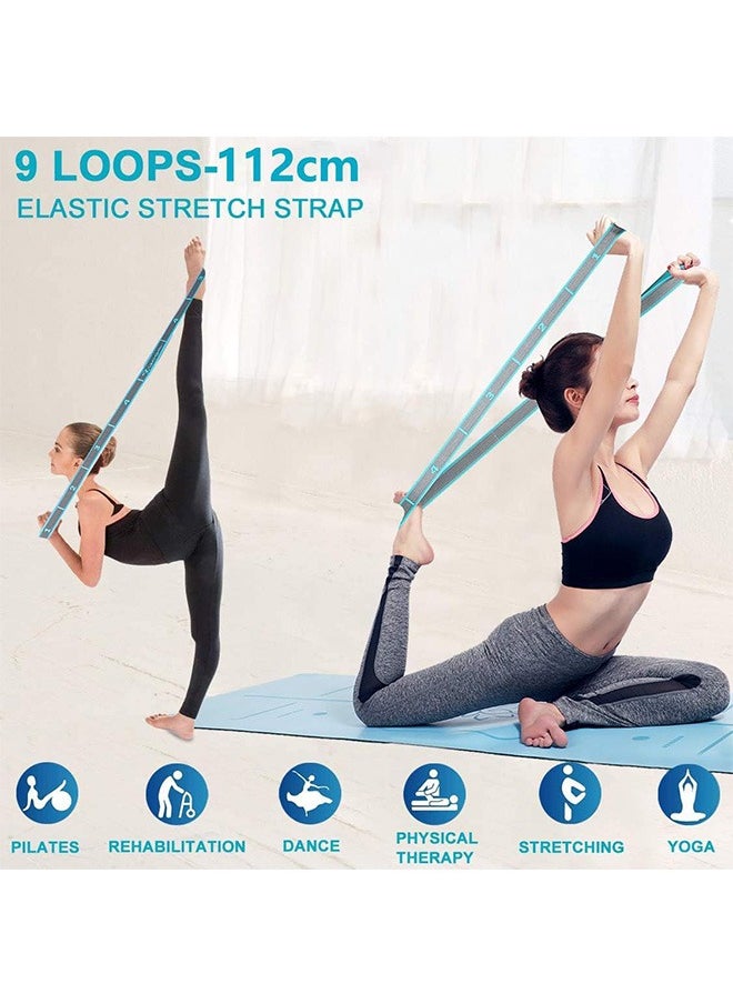 Garlo Stretch Band Strap, Elastic Exercise Stretching Band with 9 Loops for Yoga Physical Therapy Dance Workout Fitness, Stretch Assist - Light Resistance Band for Strength Flexibility Training  - Image 4