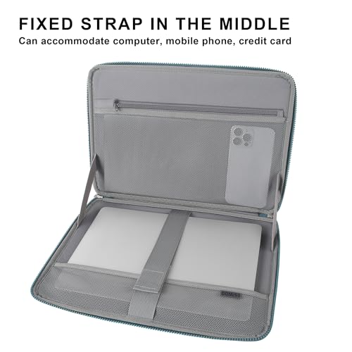 DOMISO 17.3 Inch Laptop Sleeve Case, Shockproof Waterproof Soft EVA Protective Bag with Handle, Lightweight Carrying Case for 17-17.3" Notebook/Dell/Lenovo/HP/MSI/ASUS, Teal - Image 3