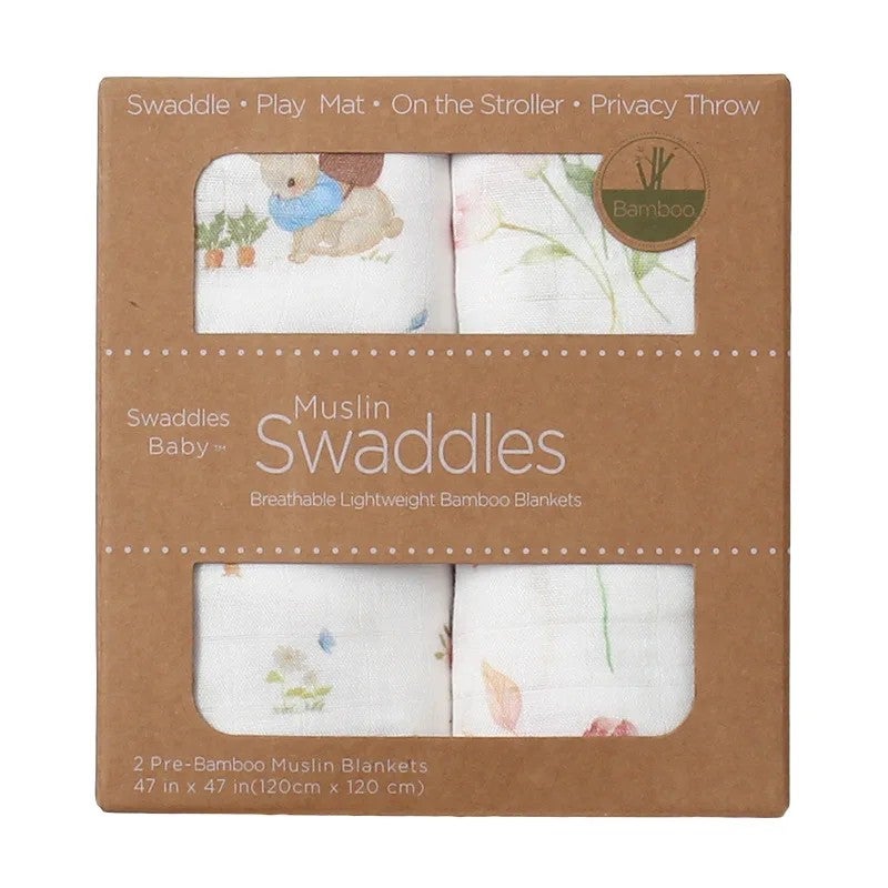 Bluejw High Quality 100% Bamboo Fiber Baby Blanket & Swaddle - Soft, Skin-Friendly 200TC Woven Swaddlers - Solid Pattern Bedding - Image 2