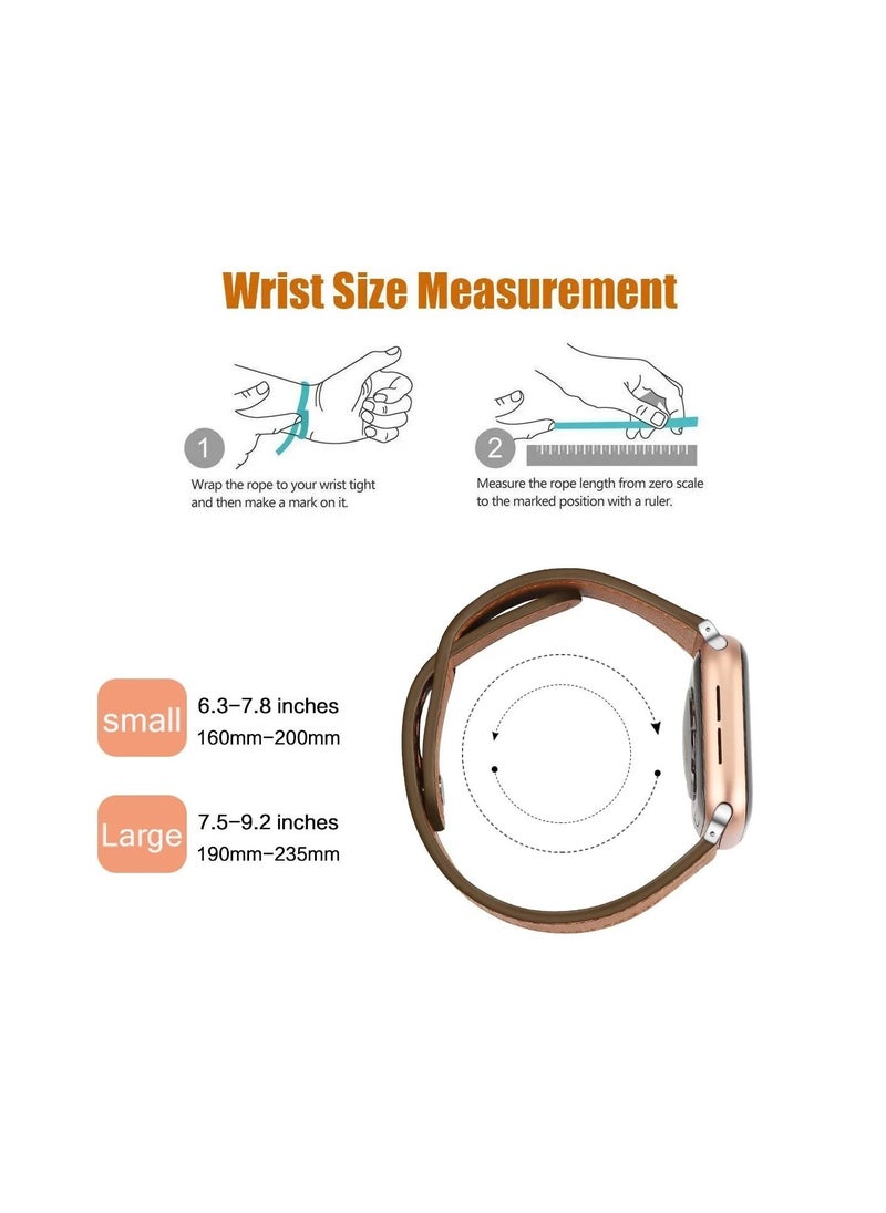 Generic - Slim Leather Band Compatible with Apple Watch Series 6/5/4/3/2/1/SE - Image 1