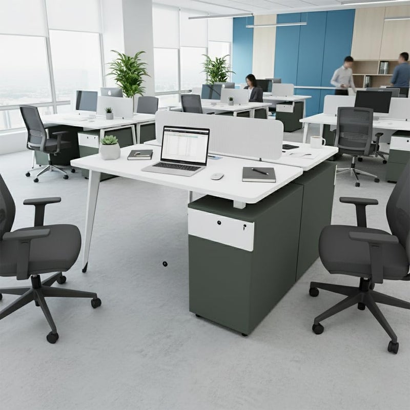Neo Front 2-Seater Office Workstation Desk - Image 1
