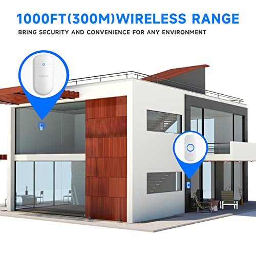 Costar Wireless Door Bell Kits Chime For Home Office With LED Light 300 Meter 1000 Feet Operating Range 32 Ringtones 5 Levels Volume,1 Receiver&1 Push Button Ip44 Waterproof(Pebble T300-M508) - Image 4