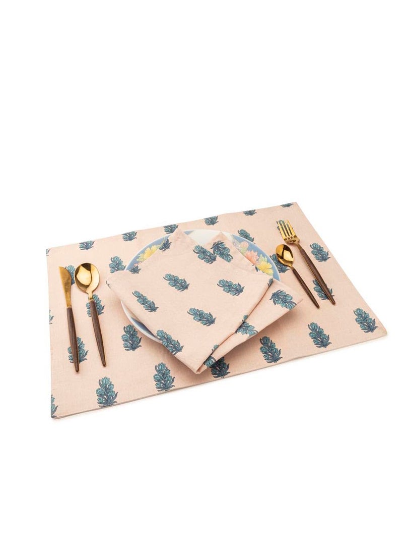 SPACES Spaces Home Table Linen Set of 12 – Jalmahal Design | Napkins, Placemats, Coasters | 100% Cotton | Premium Gifting Set by Welspun  - Image 2